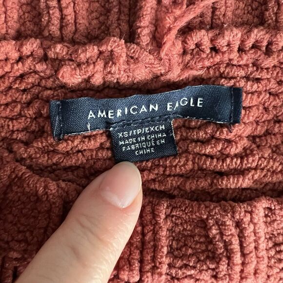 American‎ Eagle Chenille Cabled Sweater Womens XS Chunky Soft Academia Preppy - Picture 3 of 9